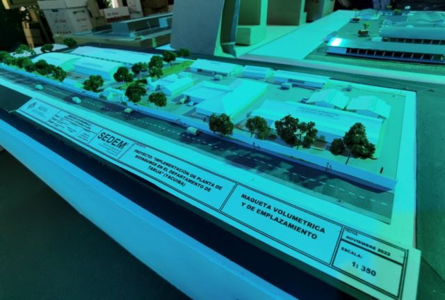 Maqueta de la planta de bioinsumos a construirse en Yacuiba.
