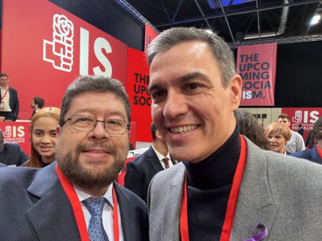 Doria Medina con el presidente de España y de la Internacional Socialista