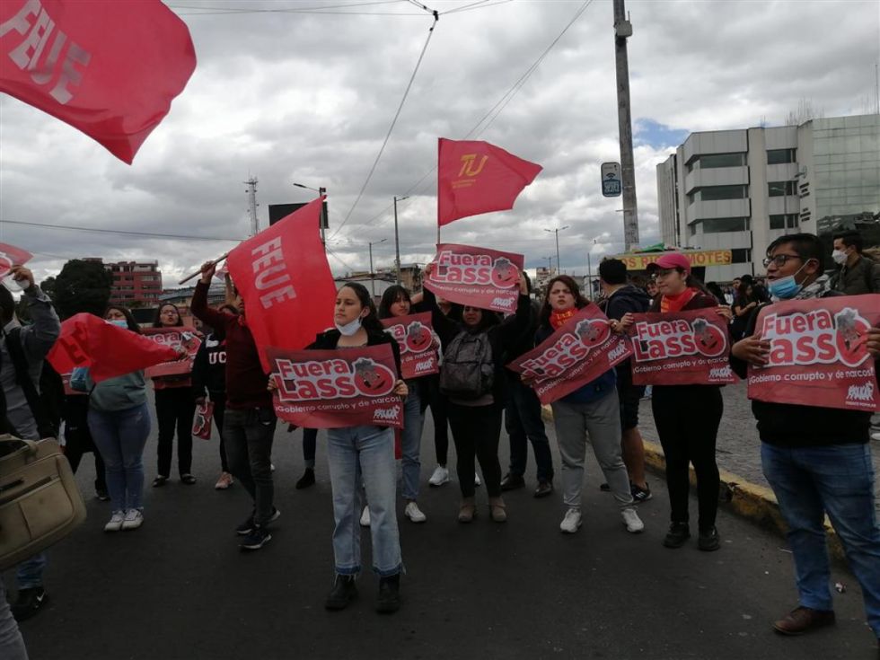 Fuera Lasso, reclamo de universitarios en Ecuador