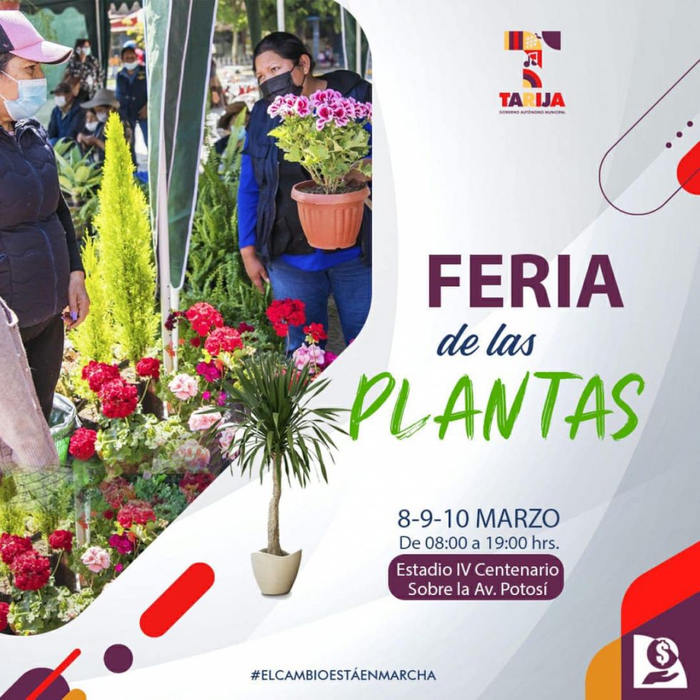 El 8, 9 y 10 de marzo se realizará la Feria de Plantas en Tarija