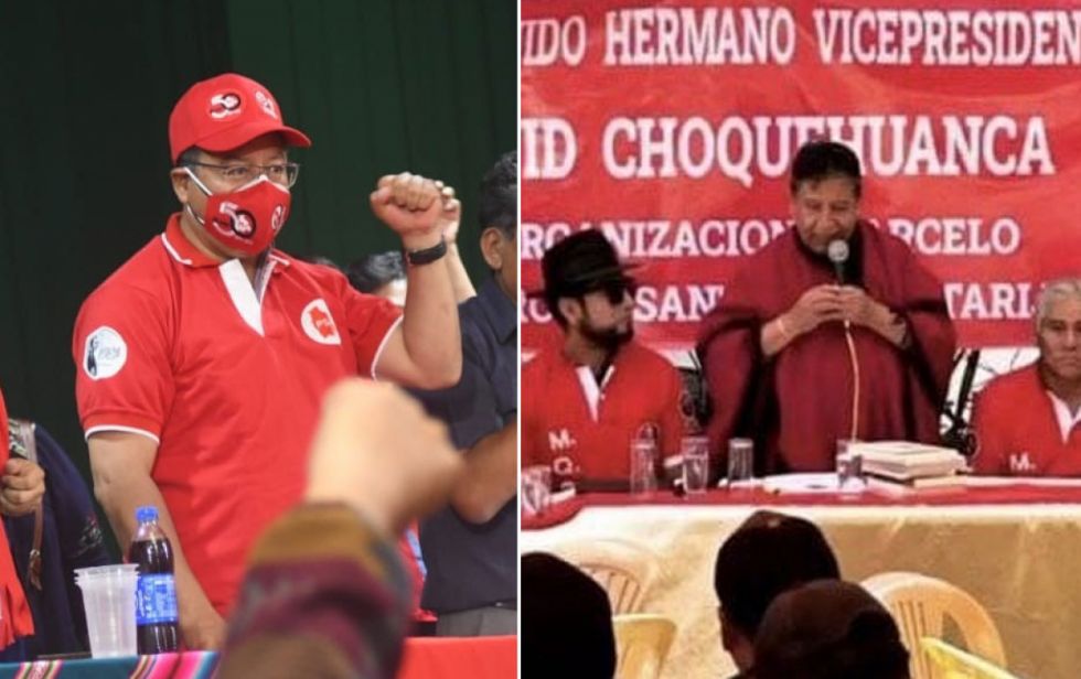 Evo ve ‘intensa actividad proselitista del PS-1’ y adjunta fotos de Arce y Choquehuanca