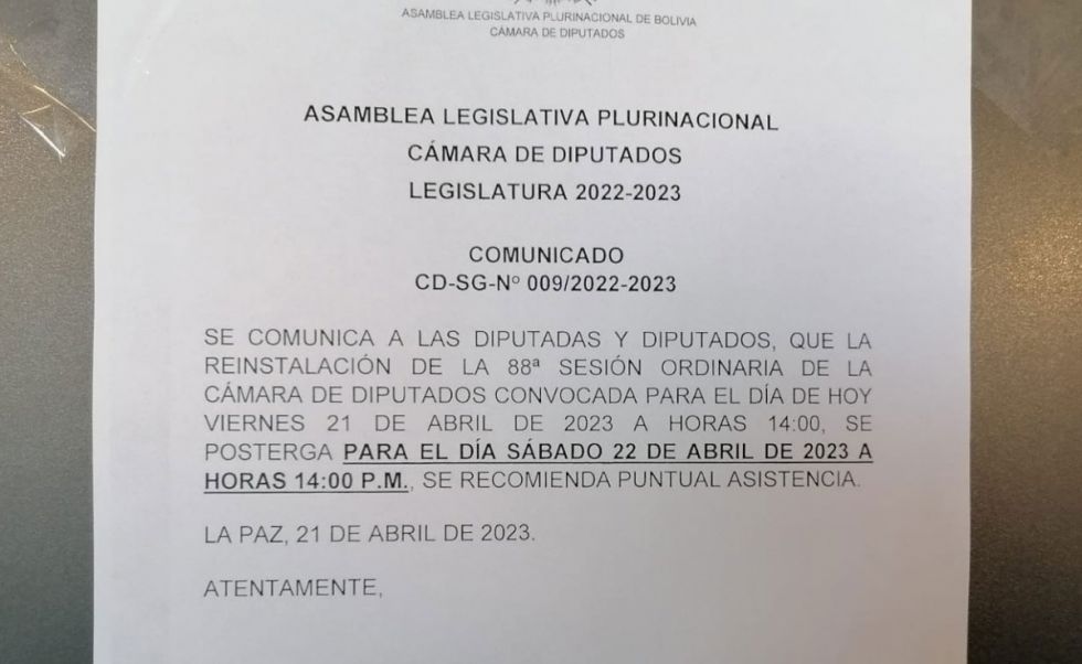 Postergan hasta el sábado la sesión para retomar tratamiento de la Ley del Oro