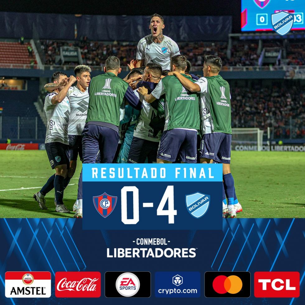 Goleada histórica de Bolívar en Paraguay: revive los cuatro goles sobre Cerro Porteño    (VIDEO)