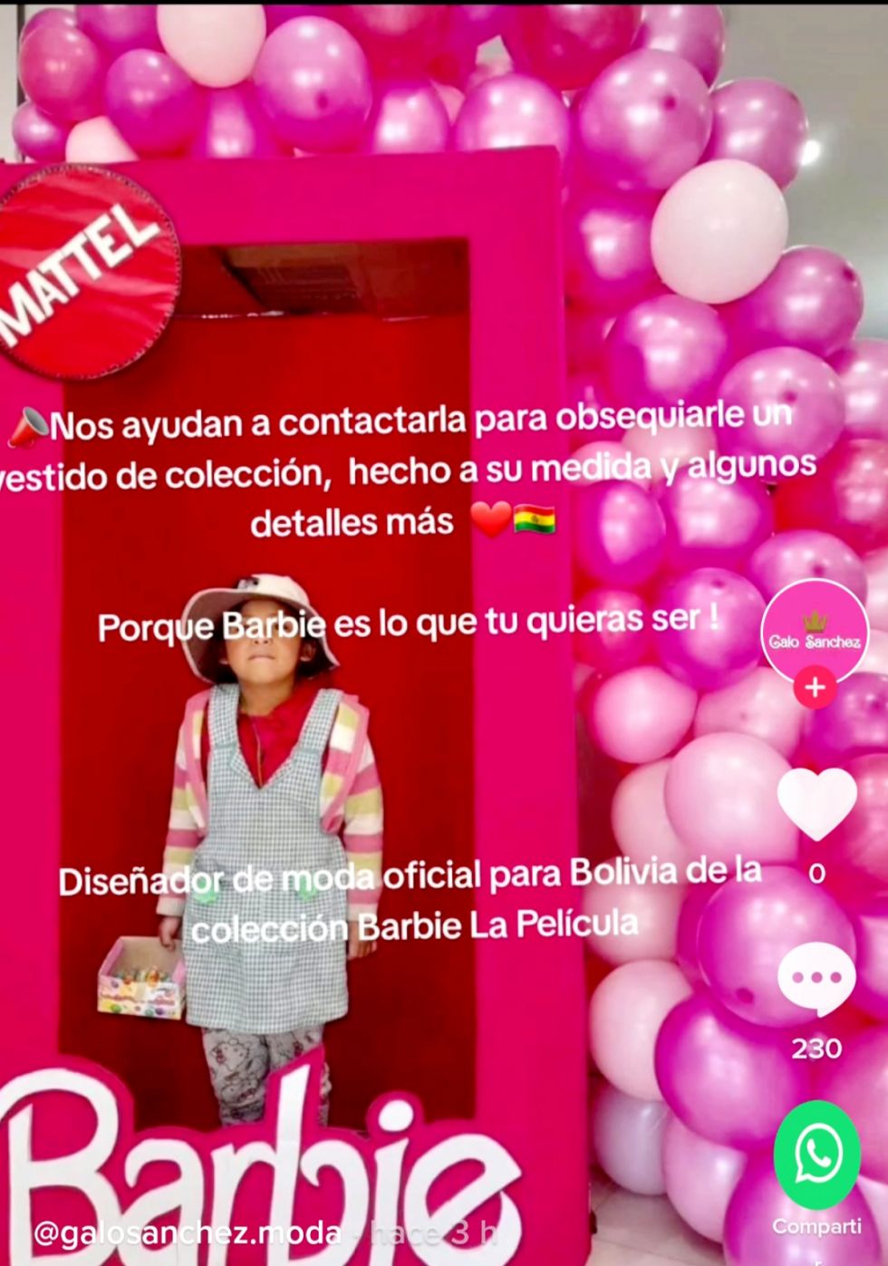 Diseñador busca a niña vendedora para regalarle un vestido de Barbie