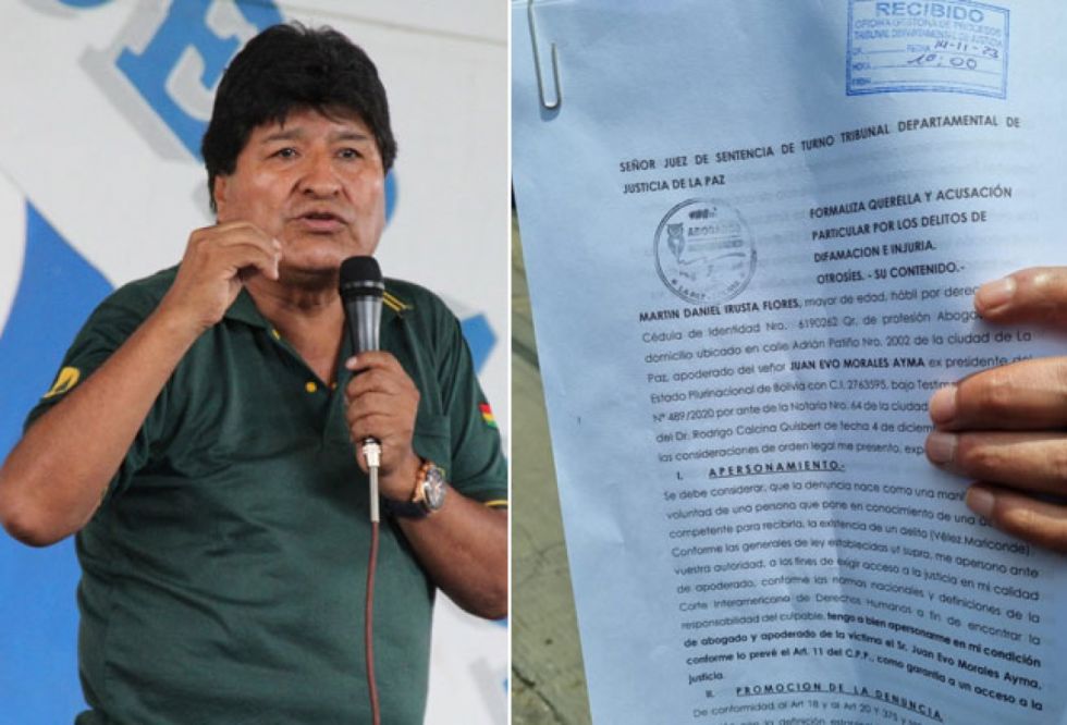 Evo Morales formaliza querella contra el vocal Tahuichi por difamación