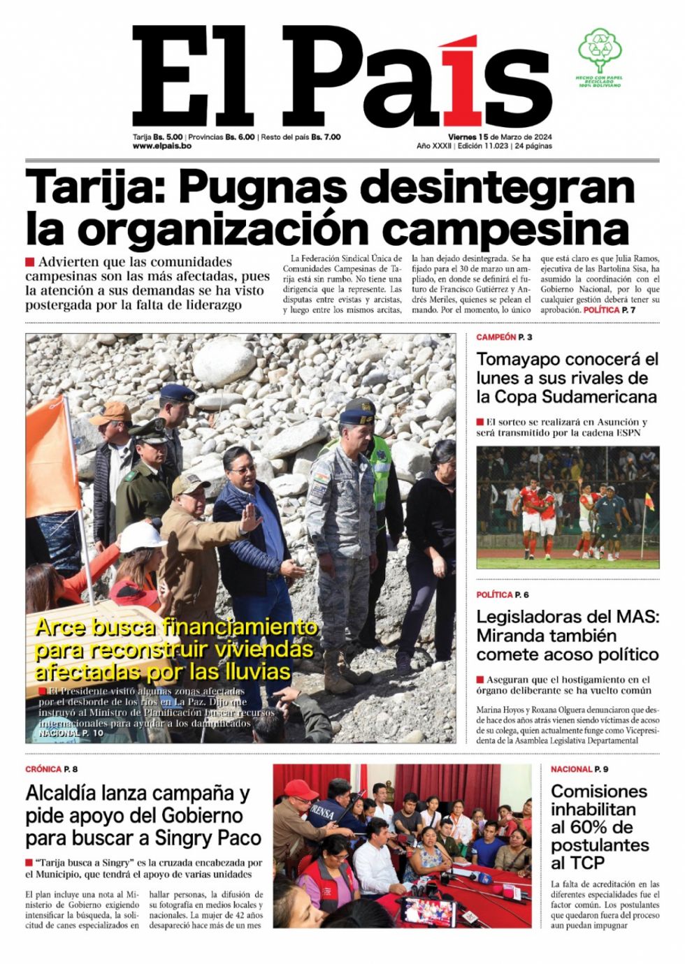 Inhabilitación en serie, el gasto de YPFB, caos campesino y mucho más: lee las imprescindibles de hoy