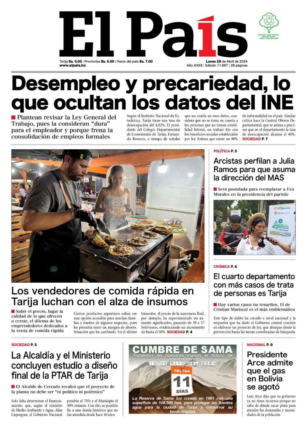 "Ramos presidenta", el costo del sangucho, final cochala y mucho más: Lee las imprescindibles