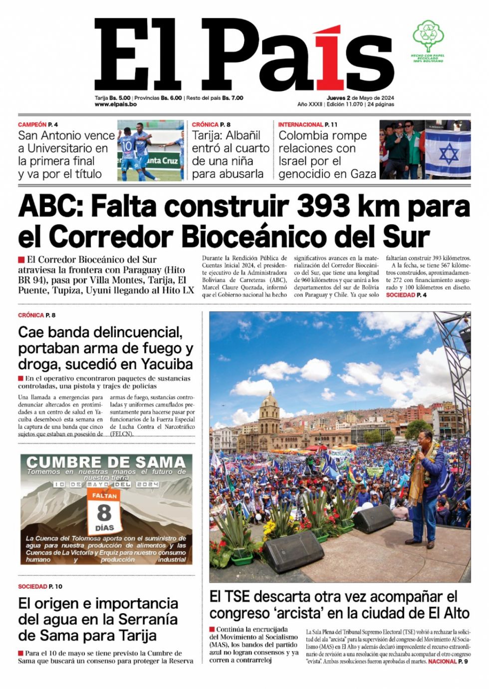 El corredor bioceánico, las bandas de Yacuiba, Sama y mucho más: Lee las imprescindibles