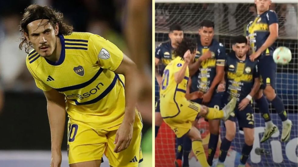 El quirúrgico tiro libre de Cavani en tiempo de adición para que Boca gane