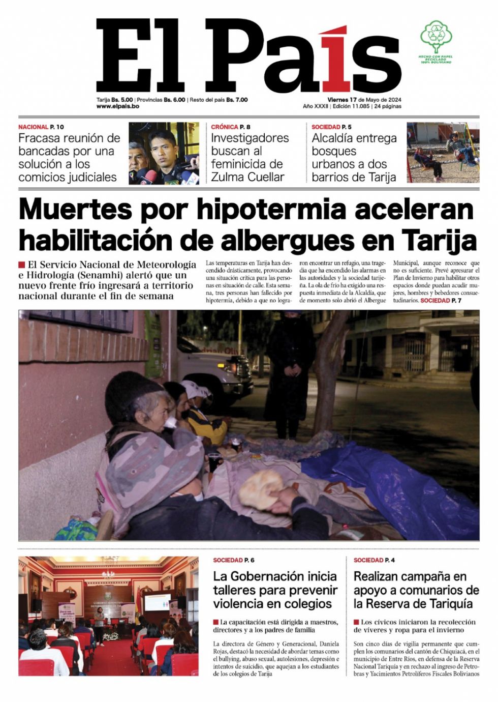 El frío atroz, Tariquía de pie, La Brecha, en busca del feminicida: Lee las imprescindibles aquí