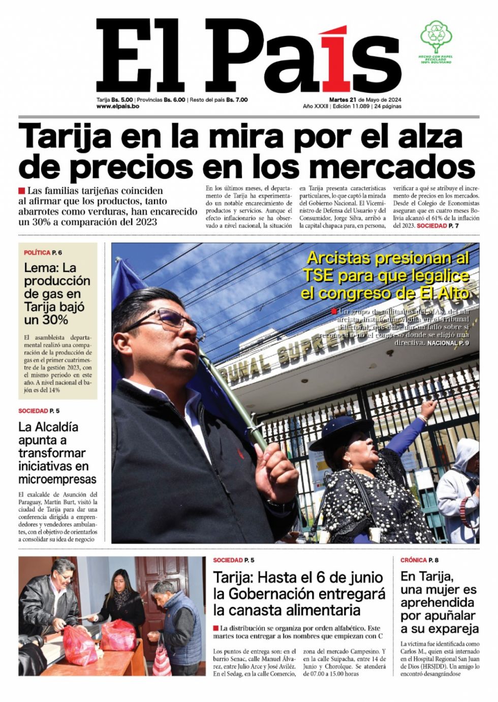El precio de mercado, el gas tarijeño, Milei y el 25 de mayo... Lee las imprescindibles aquí