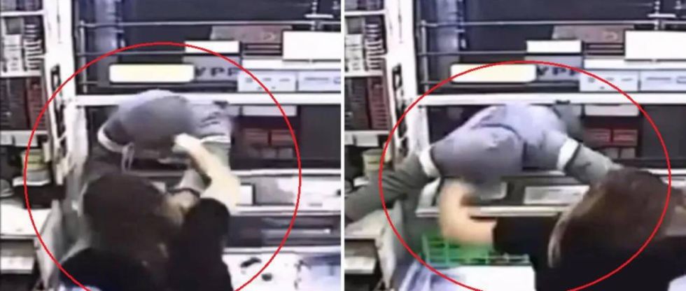 Video: La tremenda golpiza que una comerciante, practicante de lucha libre, le propinó a un ladrón