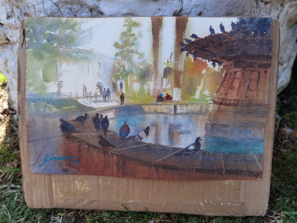 Acuarela del pintor peruano, Salvador Huayta.