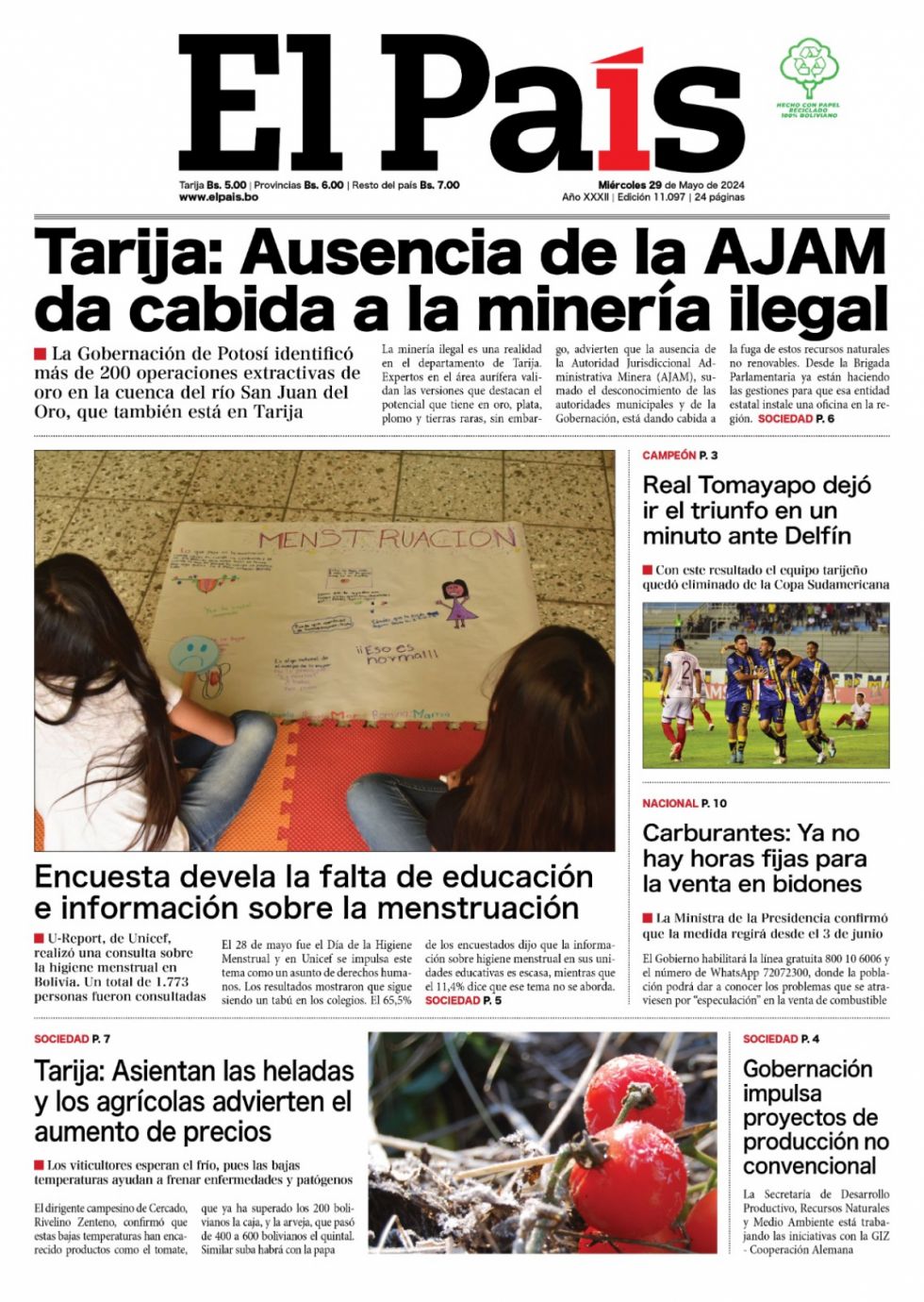 Minería ilegal, ebrio en la ruta 9, Milei su ómnibus: lee las imprescindibles
