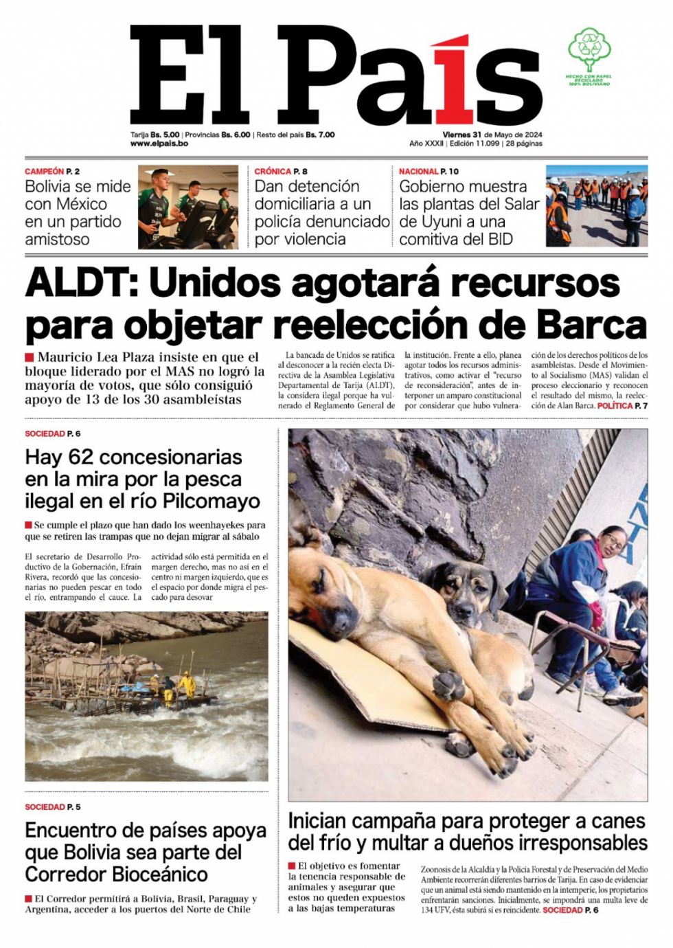 La pesca ilegal, la maldición del oro de Tajzara, la condena de Trump y el examen de la Verde: Lee las imprescindibles
