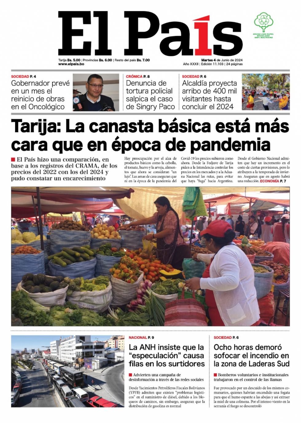 Precios pandémicos, Inter - Tomayapo, crisis con Milei... Lee las imprescindibles aquí