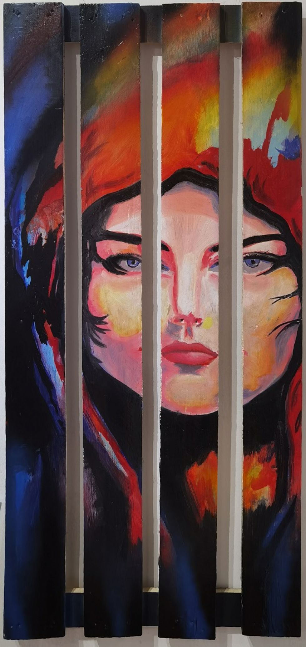 Luis Albino, mixta sobre madera.