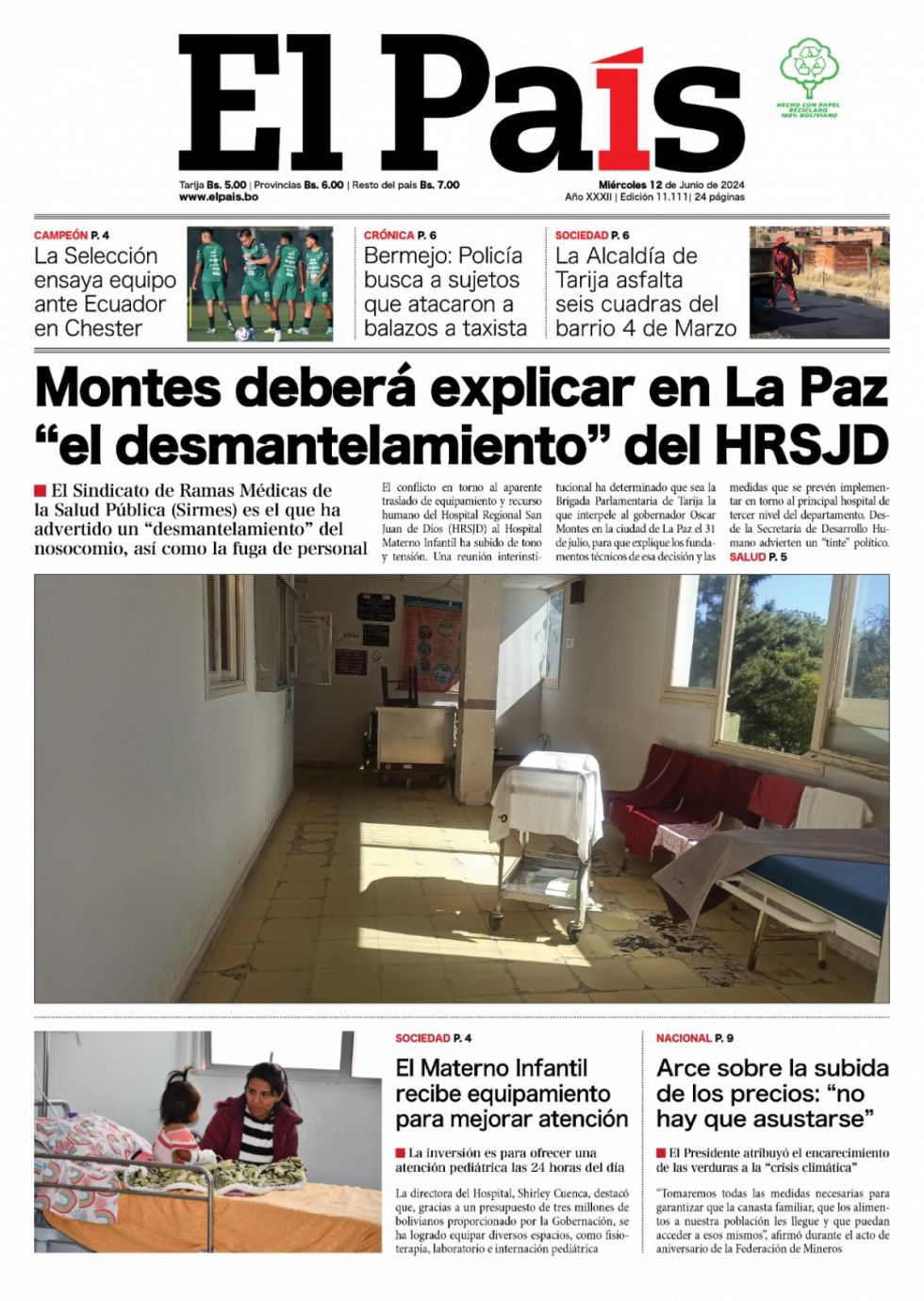 El estado del Hospital, las multas de Cosaalt, el precio del arroz, las armas de Biden... Lee las imprescindibles