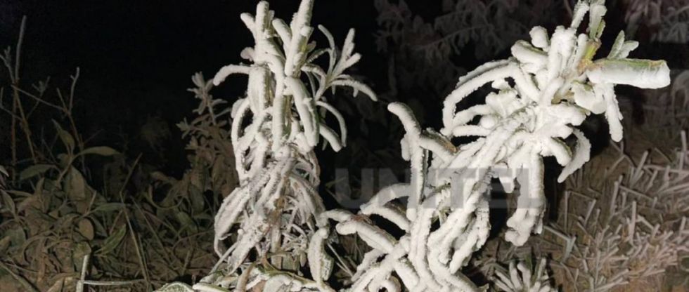 Se registran nevadas en los valles cruceños y este viernes la temperatura mínima fue de 5,5 grados bajo cero