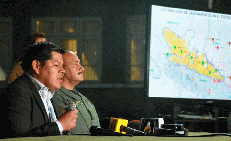 Gobierno denuncia que dirigentes del Trópico de Cochabamba paralizan la erradicación de coca ilegal