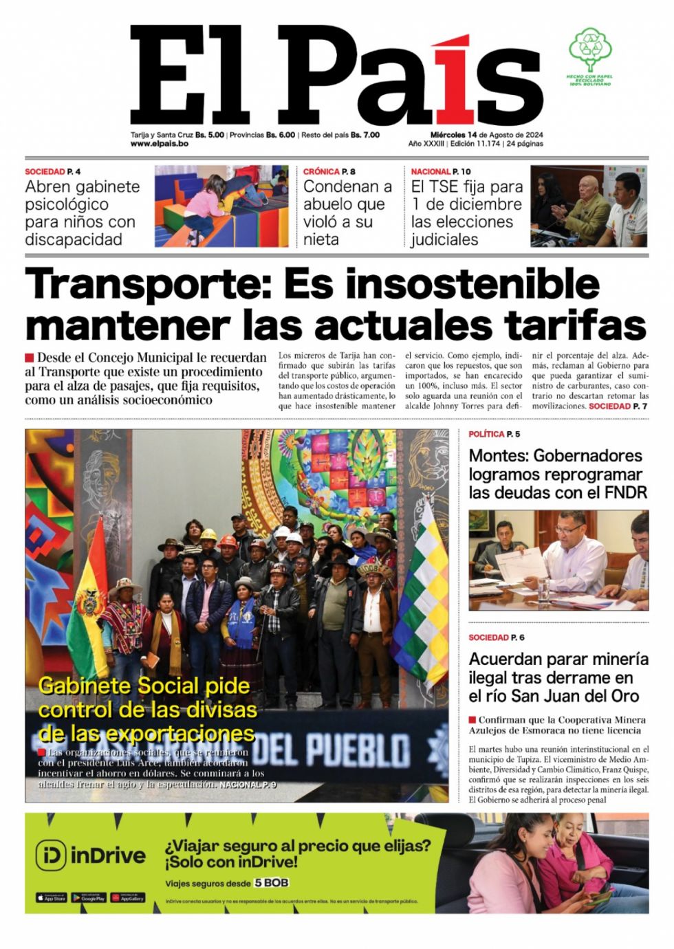 La tarifa del transporte, la divisa de exportación, la Cepal y más: Lee las imprescindibles