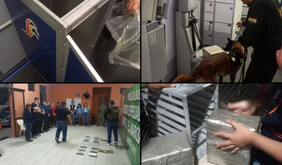 Dos trabajadoras de limpieza quedaron aprehendidas por la droga encontrada en un avión en Viru Viru