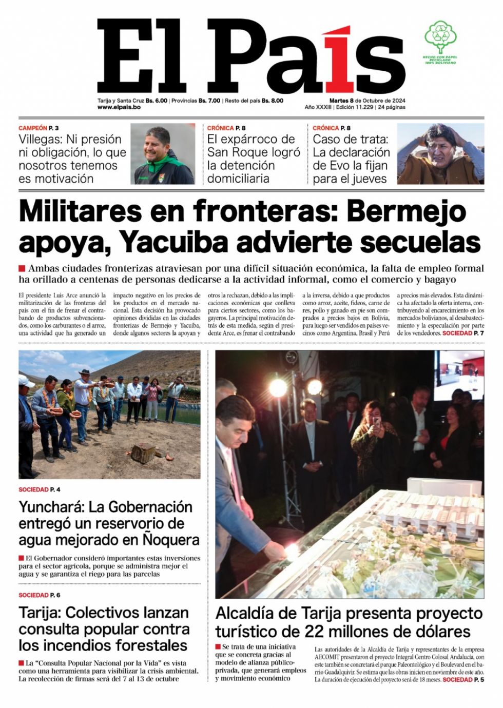 La cita de Evo, los cupos de la ANH, las bombas de Israel y más: Lee las imprescindibles