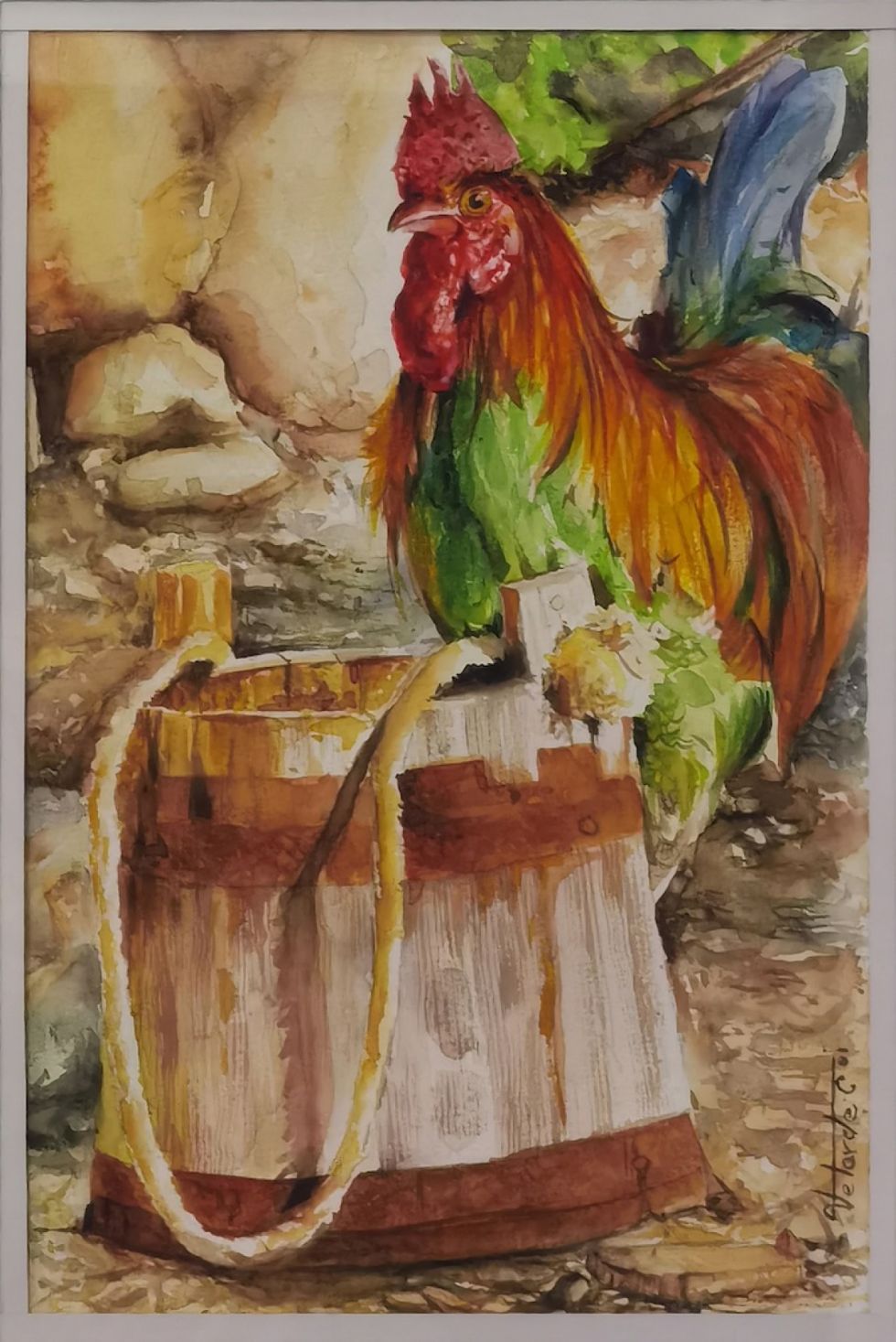 Gallo y cubeta, de Velarde