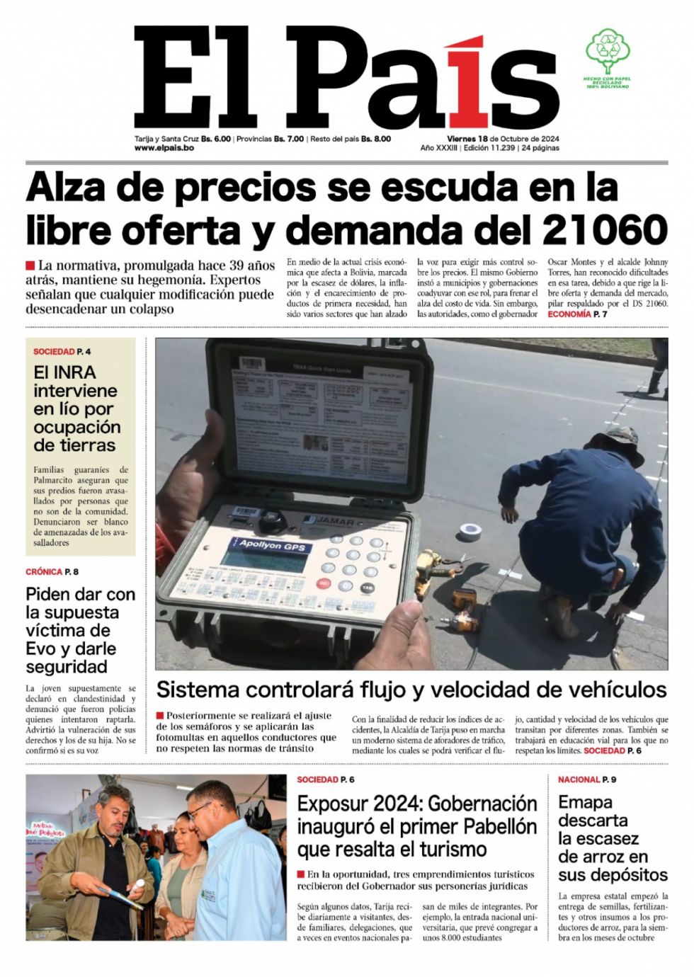El audio perdido, el INRA en Yacuiba, dólares y más: Lee las imprescindibles de hoy