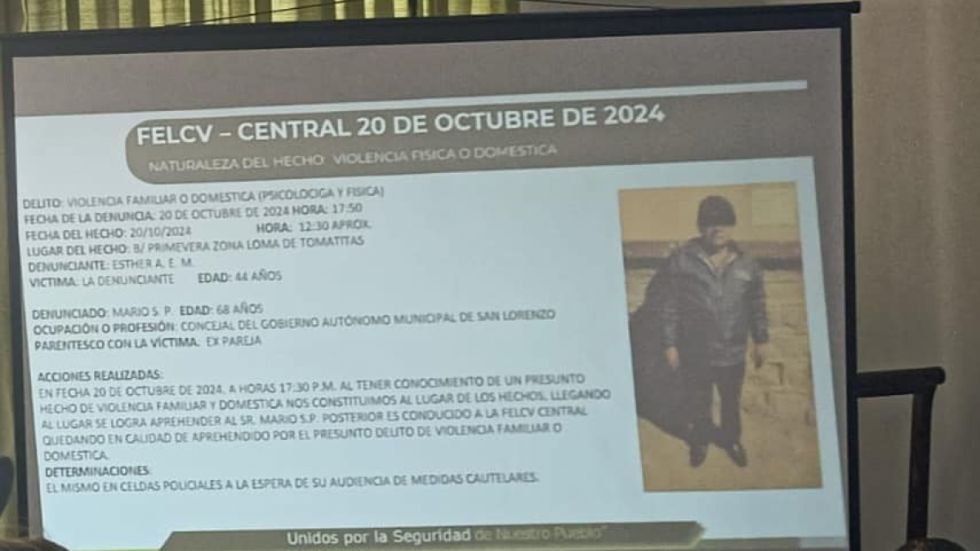 Aprehenden a concejal de San Lorenzo por violencia doméstica