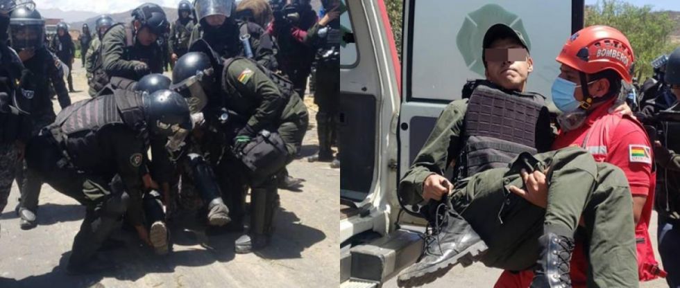 Al menos tres policías heridos en medio del enfrentamiento con bloqueadores en Parotani