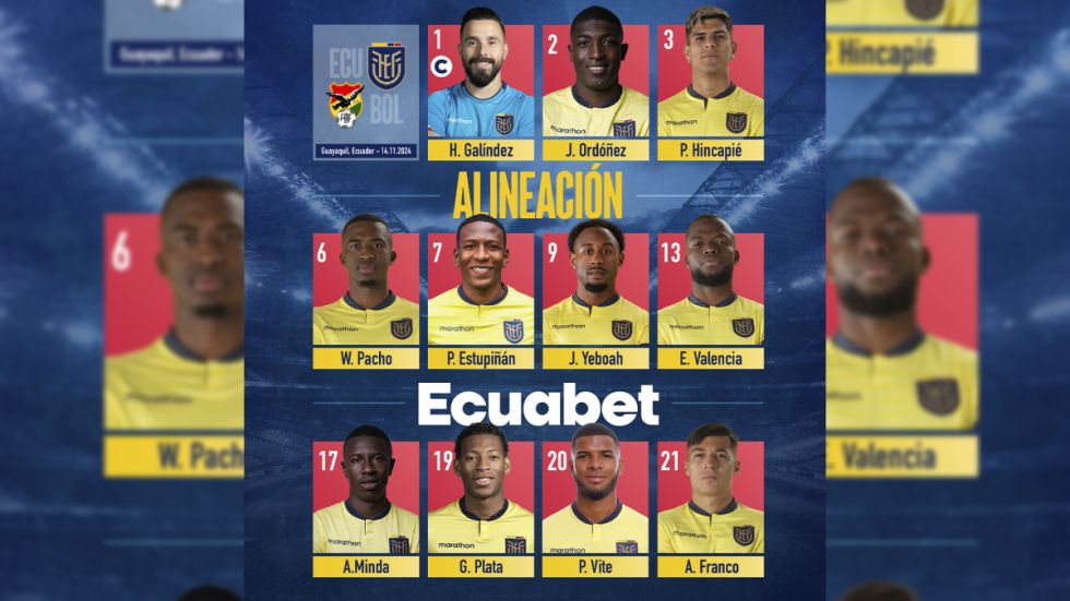 Así sale Ecuador esta noche para enfrentar a Bolivia: Formación oficial 