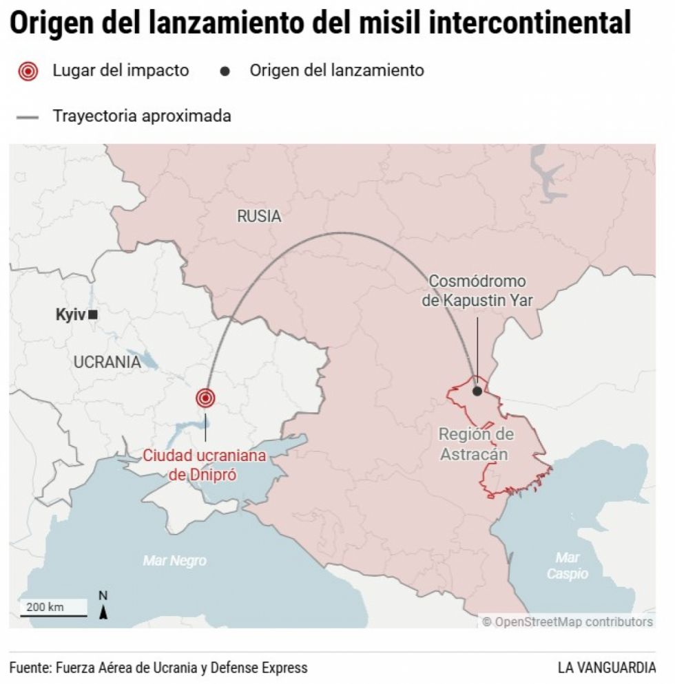 Rusia lanza un misil experimental sobre Dnipró, en el centro de Ucrania