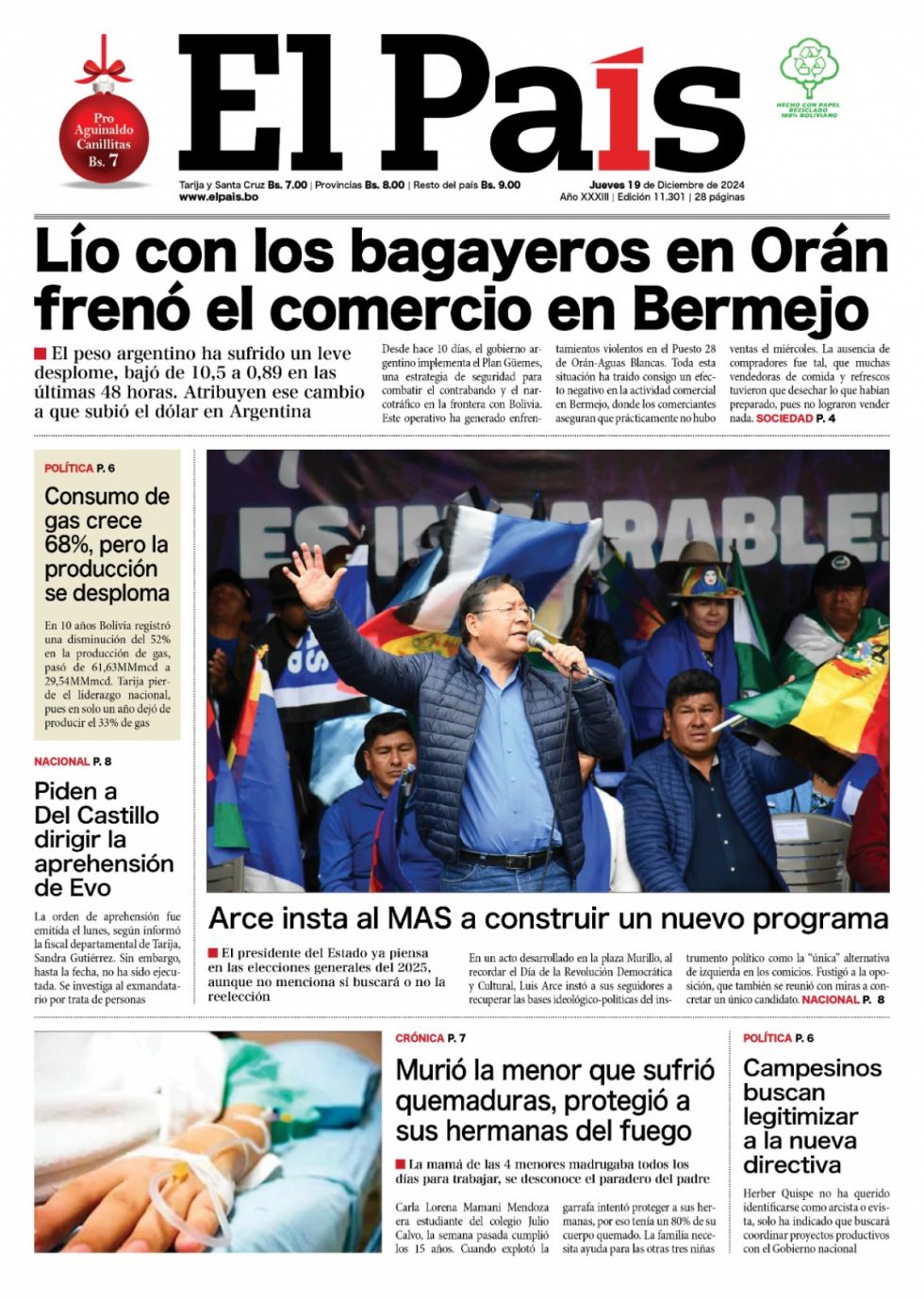 Lío de bagayeros, consumo de gas, MAS vs MAS... Lee las imprescindibles