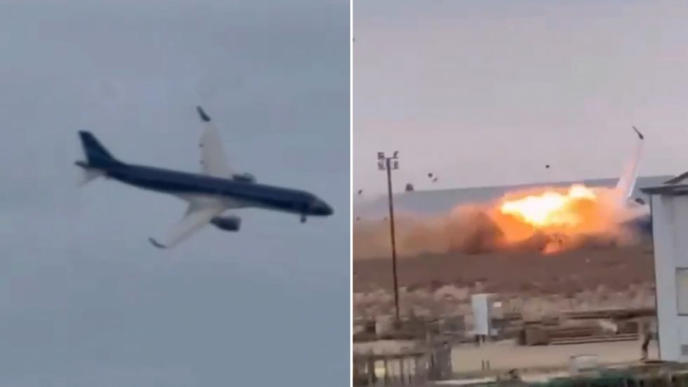 VIDEO: Momento en que el avión se estrella en la pista de un aeropuerto de Kazajistán