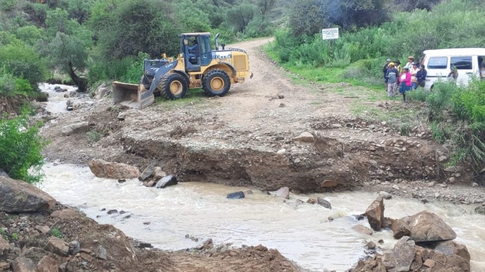 La Gobernación interviene en rutas afectadas por las lluvias