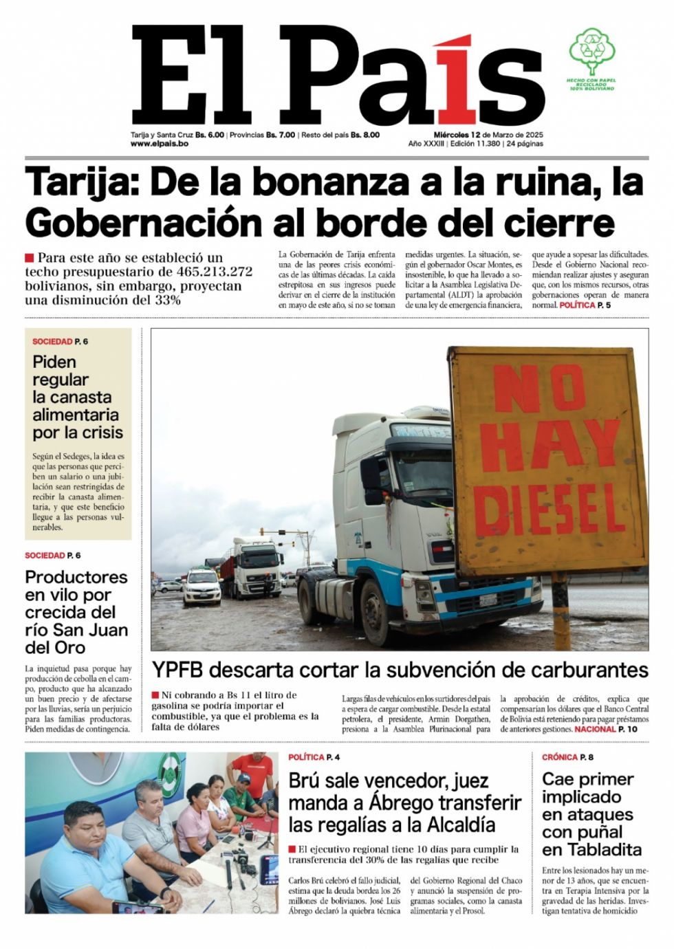 El precio del combustible, la canasta, la Champions, el FMI... Lee las imprescindibles