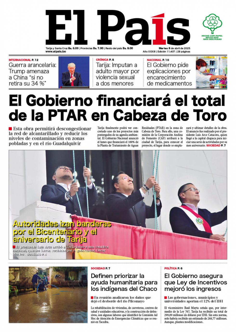 La PTAR, los aranceles, Tomayapo y Robato, el precio de la farmacia... Lee las imprescindibles
