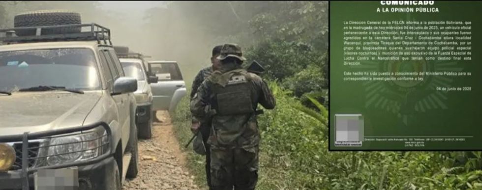 FELCN: Bloqueadores roban municiones y visores nocturnos en Cochabamba