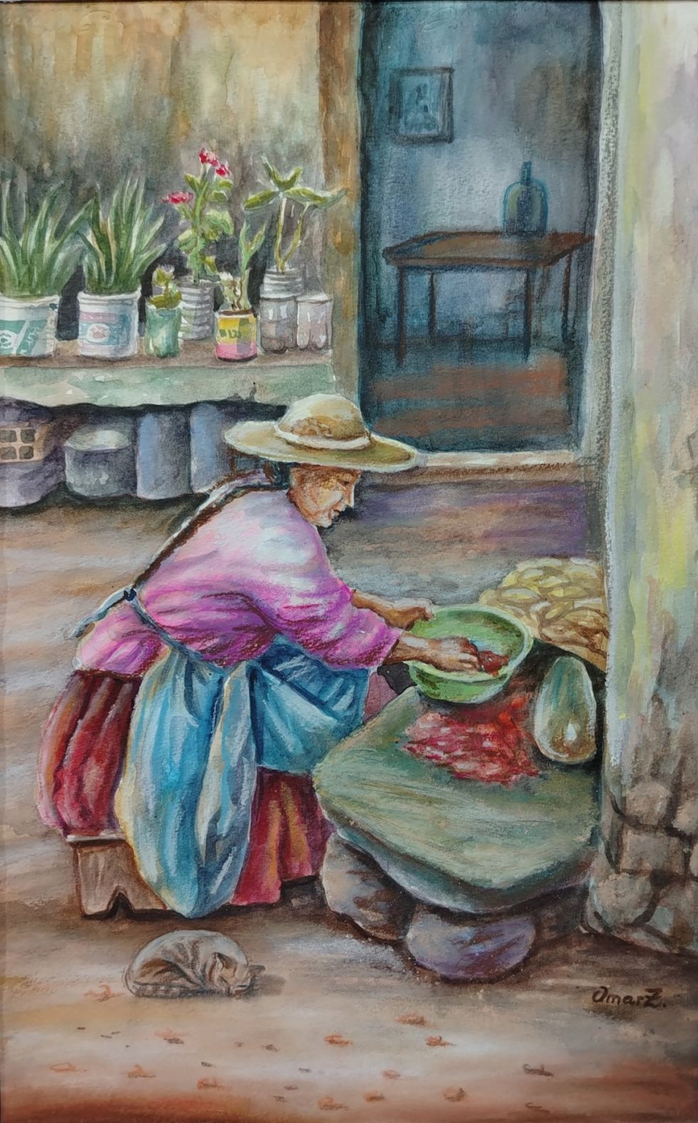 Preparando llajua