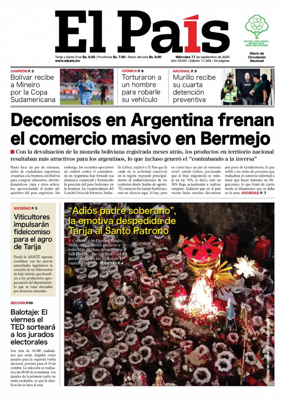 El Encierro, las cuentas de Lara, Milei y Bermejo, Trump... lee las imprescindibles