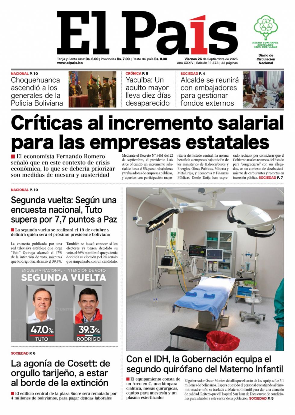 El desastre de Cosett, Villamil, Arce en la ONU, las encuestas... Lee las imprescindibles