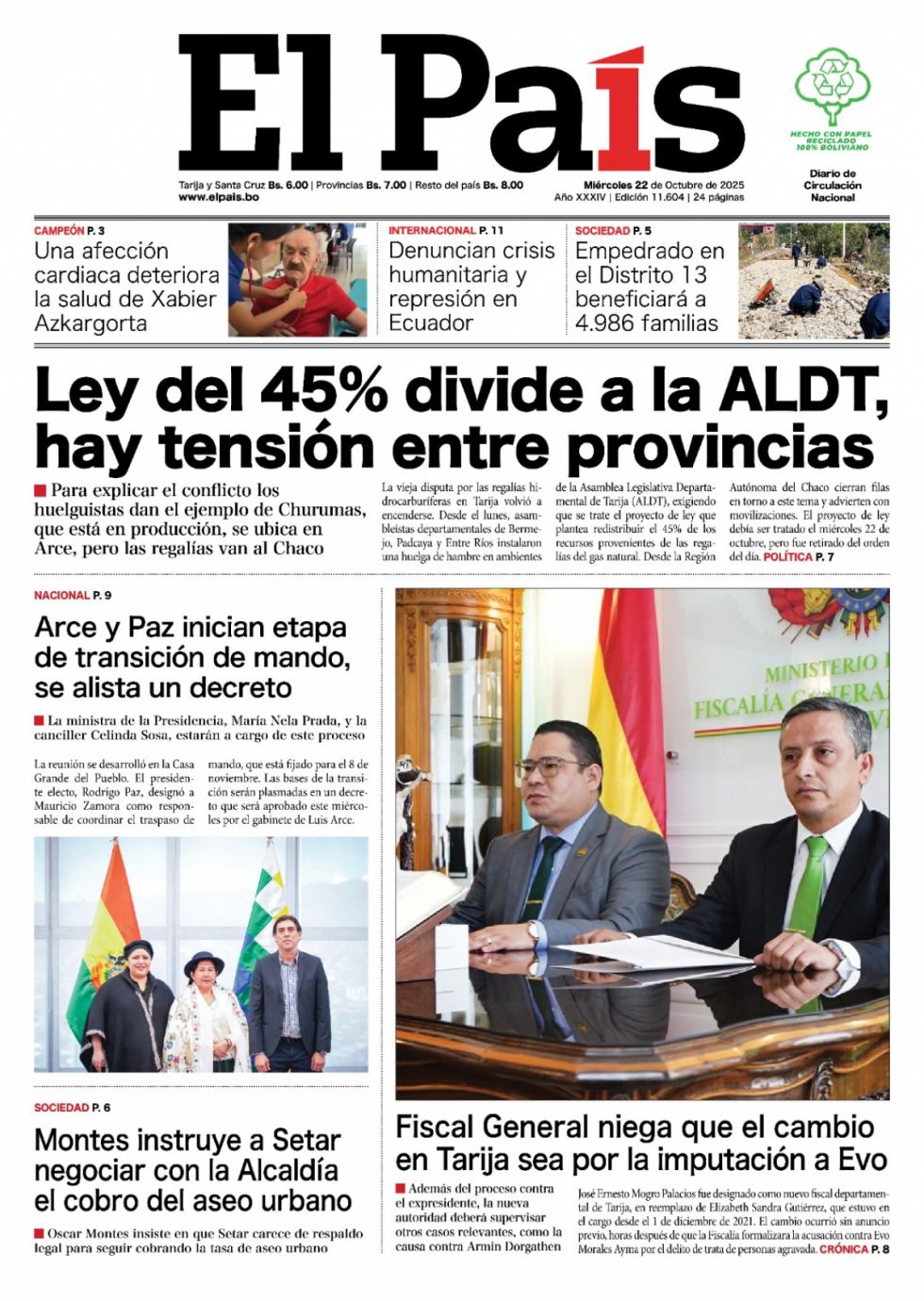El costo de la basura; la transición, el adiós de Gutiérrez, Corina y más: Lee las imprescindibles