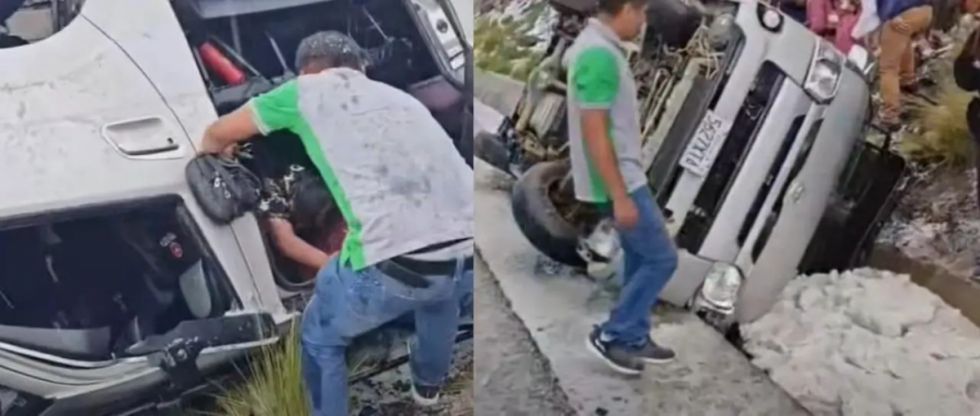 Un minibús se vuelca en la Cumbre y pasajeros denuncian exceso de velocidad