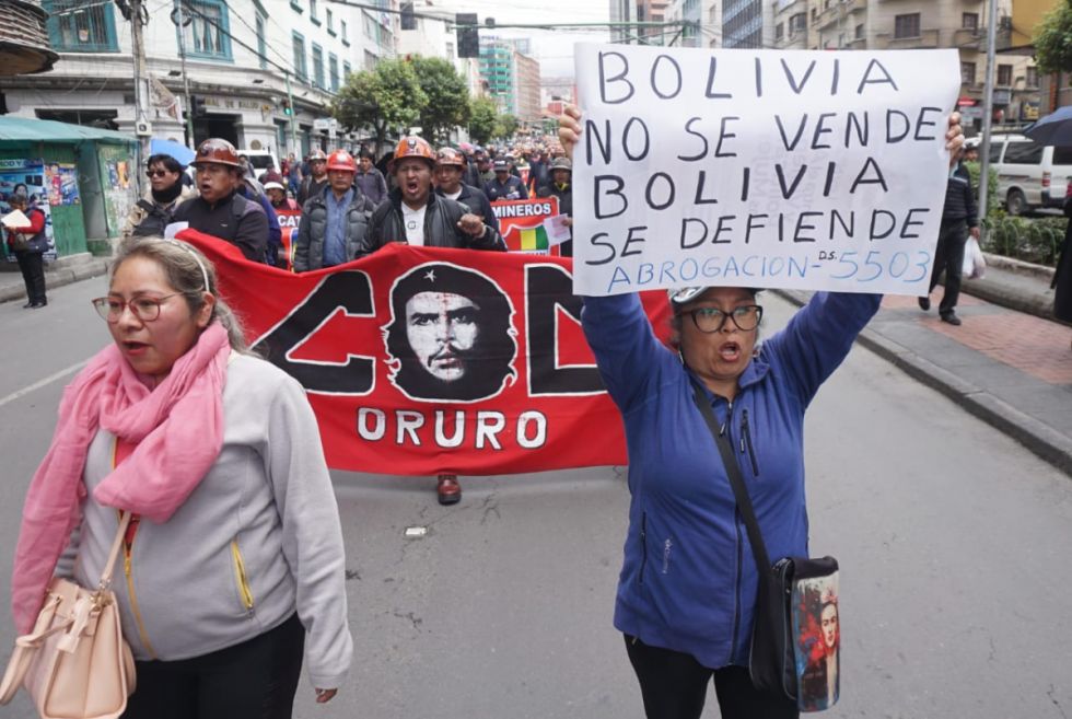 COB seguirá movilizada por el Decreto 5503, pero irá al diálogo convocado por el Gobierno