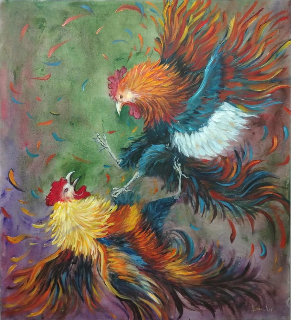 Pelea de gallos, de Lilian Carvajal