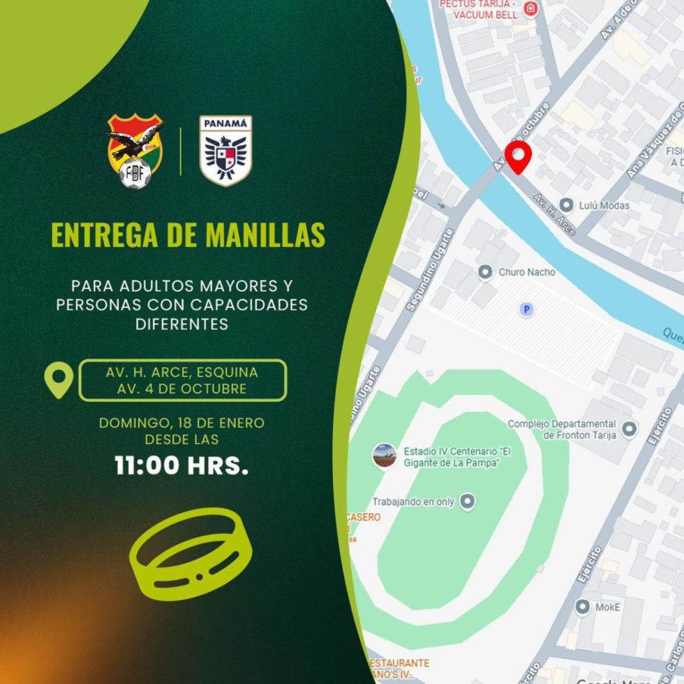 FBF entregará manillas a adultos mayores y personas con discapacidad para el Bolivia vs Panamá