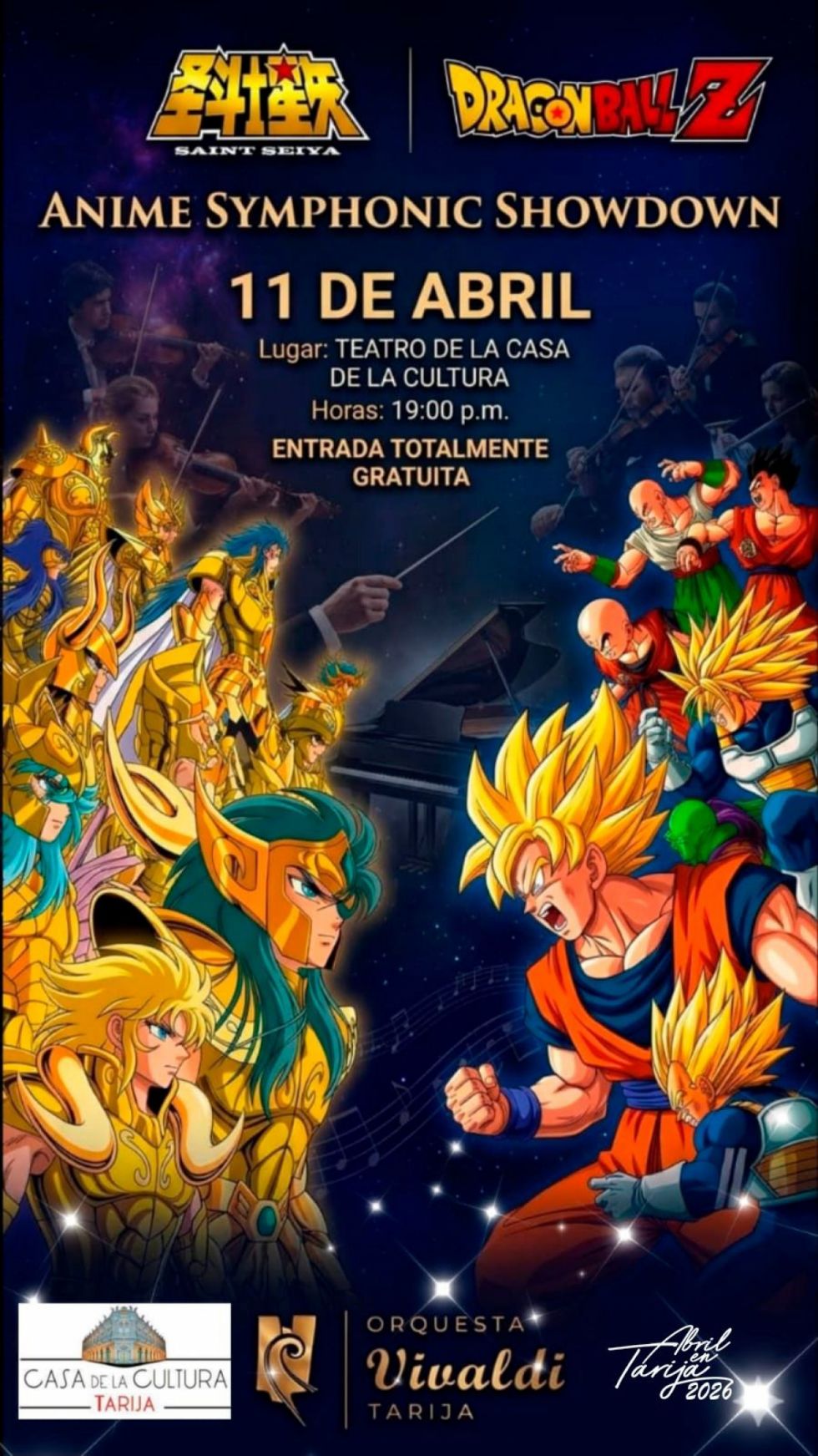 Saint Seiya y Dragon Ball Z llegan en versión sinfónica al Festival Abril en Tarija