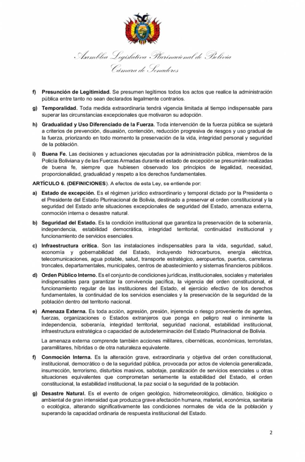 Nueva propuesta modifica la Ley 1341 y amplía el alcance de los estados de excepción