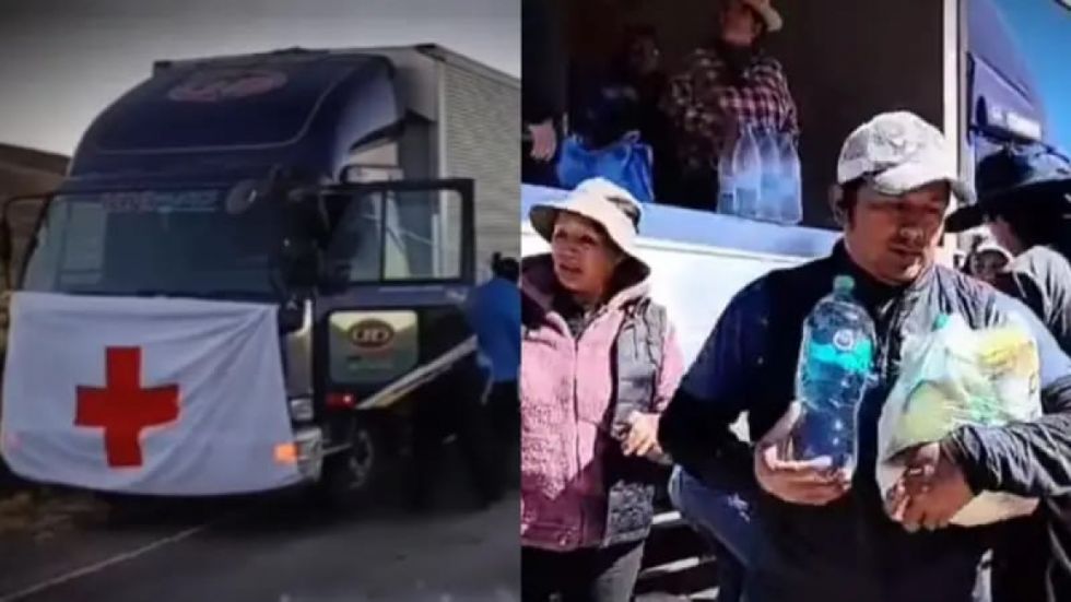 Llevan alimentos y atención médica a choferes atrapados en la ruta Cochabamba-Oruro